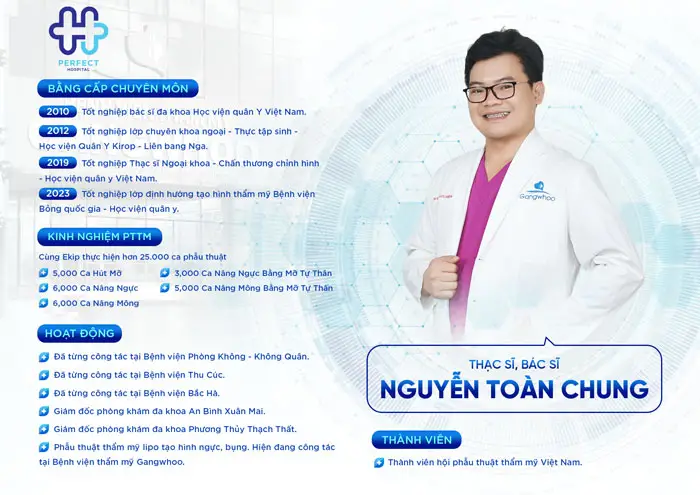 Thạc Sĩ Bác Sĩ Nguyễn Toàn Chung Chuyên Tạo Hình Bụng, Ngực Và Mông
