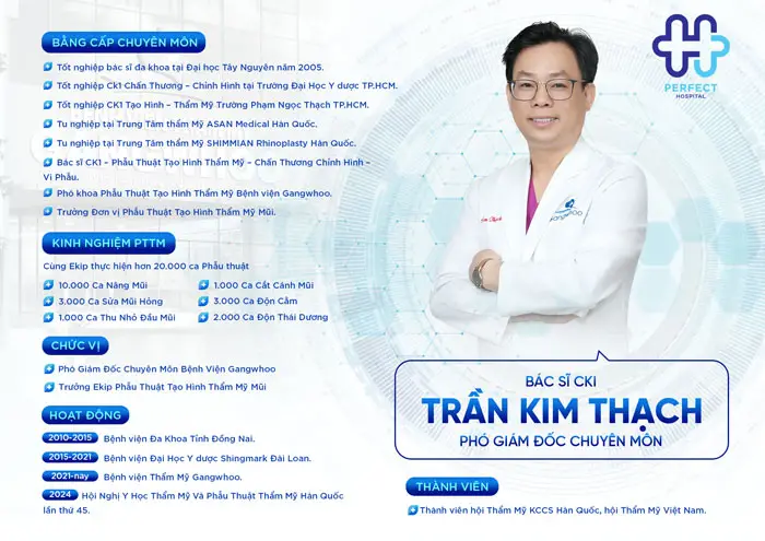 Bác Sĩ CKI Trần Kim Thạch Phó Giám Đốc Chuyên Môn Perfect Hospital