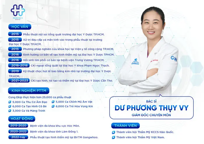 Bác Sĩ Dư Phương Thụy Vy – Giám Đốc Chuyên Môn Bệnh Viện Thẩm Mỹ Gangwhoo