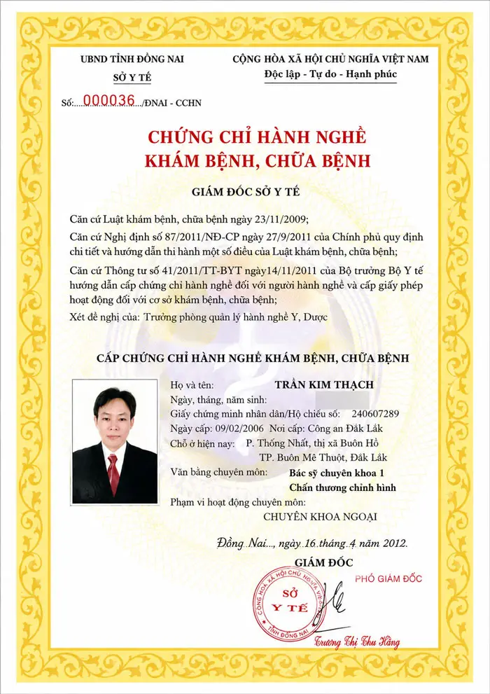 Bác Sĩ CKI Trần Kim Thạch Phó Giám Đốc Chuyên Môn Perfect Hospital