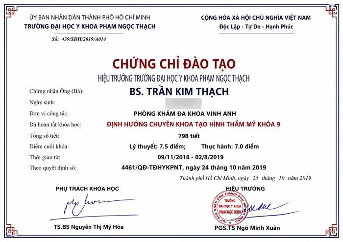 Bác Sĩ CKI Trần Kim Thạch Phó Giám Đốc Chuyên Môn Perfect Hospital
