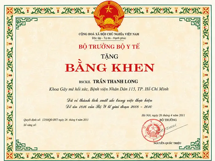 BS CKII Trần Thanh Long – Bác Sĩ Gây Mê Hồi Sức 