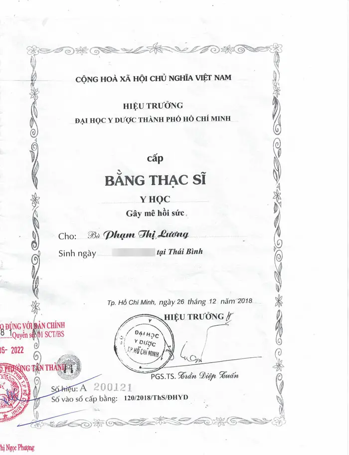 Thạc Sĩ, Bác Sĩ Phạm Thị Lương – Trưởng Ekip Gây Mê Hồi Sức