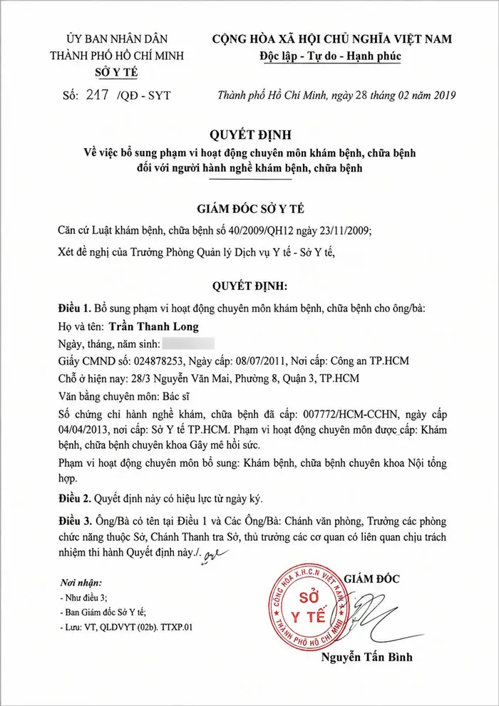 BS CKII Trần Thanh Long – Bác Sĩ Gây Mê Hồi Sức 