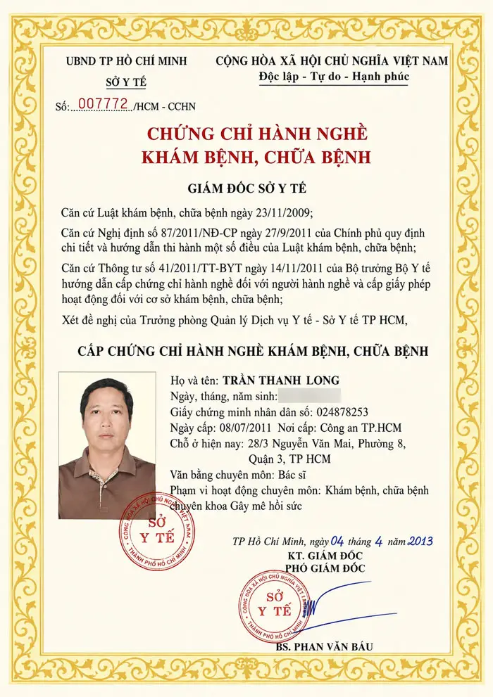 BS CKII Trần Thanh Long – Bác Sĩ Gây Mê Hồi Sức 