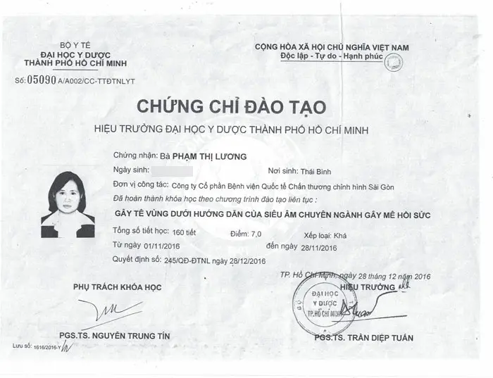 Thạc Sĩ, Bác Sĩ Phạm Thị Lương – Trưởng Ekip Gây Mê Hồi Sức